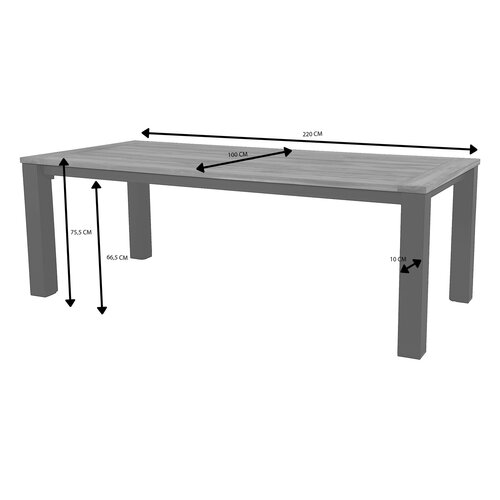 Royal Seasons® Atlanta tafel 220 x 100 cm espresso - afbeelding 2
