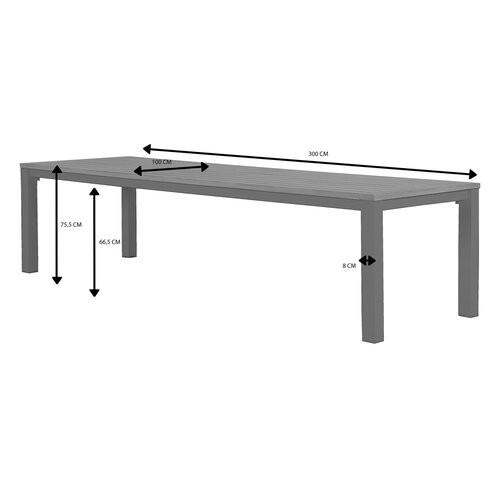 Royal Seasons® Atlanta tafel 300 x 100 cm espresso - afbeelding 3
