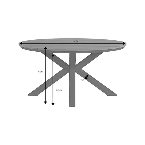 Royal Seasons® Atlanta tafel D150 cm espresso - afbeelding 2