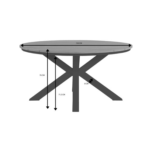 Royal Seasons® Atlanta tafel D150 cm zwart - afbeelding 2