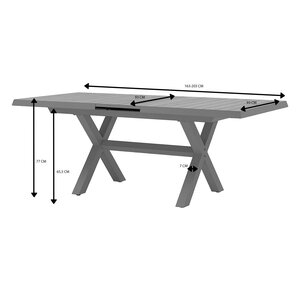 Royal Seasons® Bahia tafel uitschuifbaar 163/203 x 93 cm espresso - afbeelding 2
