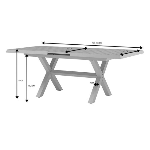 Royal Seasons® Bahia tafel uitschuifbaar 163/203 x 93 cm zand - afbeelding 6