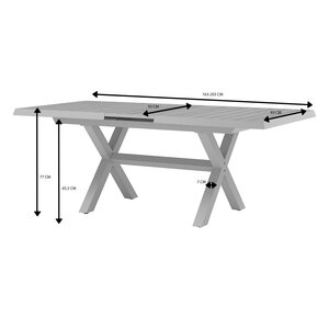 Royal Seasons® Bahia tafel uitschuifbaar 163/203 x 93 cm zand - afbeelding 6