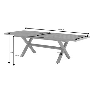 Royal Seasons® Bahia tafel uitschuifbaar 204/264 x 100 cm zand - afbeelding 6