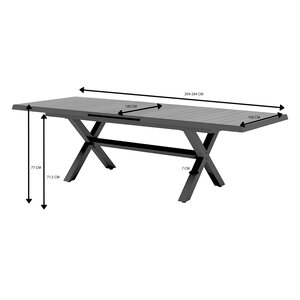 Royal Seasons® Bahia tafel uitschuifbaar 204/264 x 100 cm zwart - afbeelding 6
