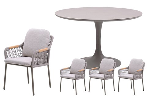 Royal seasons® Bari ronde dining set voor 4 personen - afbeelding 1