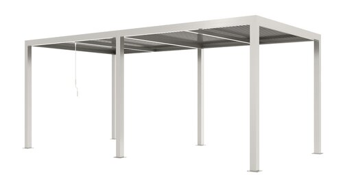Royal Seasons® Bergamo terrasoverkapping met verlichting aluminium 3x6m zand