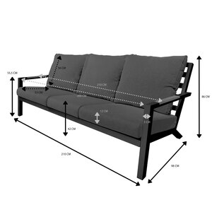 Royal Seasons® Detroit 3-zitsbank zwart - afbeelding 3