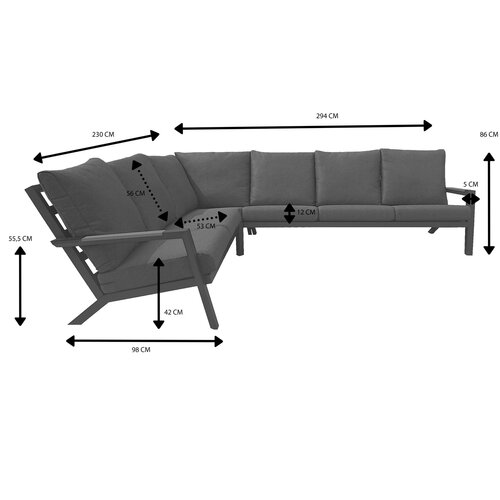 Royal Seasons® Detroit hoeklounge zwart - afbeelding 2