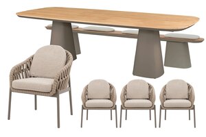 Royal seasons® Doha stoel-bank dining set voor 8 personen - afbeelding 1