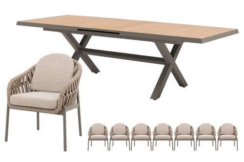 Royal seasons® Doha uitschuifbare dining set voor 8 personen - afbeelding 1