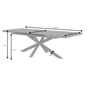 Royal Seasons® Jura tafel uitschuifbaar 204/264 x 100 cm zand - afbeelding 2