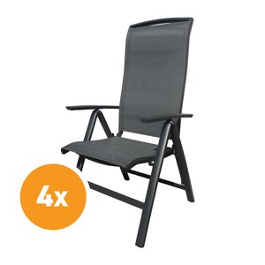 Royal Seasons La Palma verstelbare tuinstoelen set antraciet - afbeelding 1