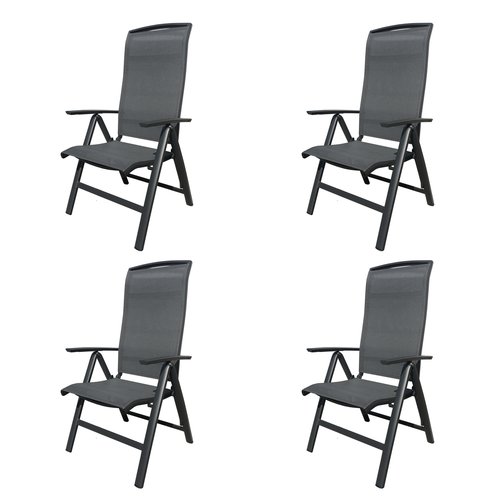 Royal Seasons La Palma verstelbare tuinstoelen set antraciet - afbeelding 2