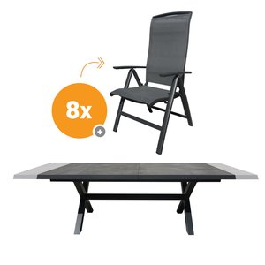 La Palma 8-zits tuinset uitschuifbaar