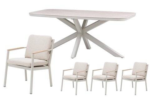 Royal seasons® Las Palmas dining set voor 4 personen - afbeelding 1