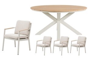Royal seasons® Las Palmas ronde dining set voor 4 personen - afbeelding 1