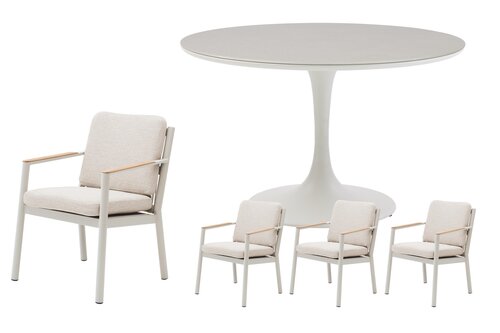 Royal seasons® Las Palmas ronde dining set voor 4 personen - afbeelding 1