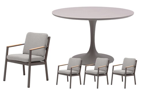 Royal seasons® Las Palmas ronde dining set voor 4 personen - afbeelding 1