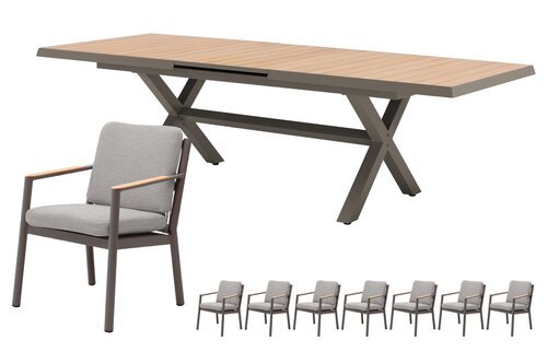 Royal seasons® Las Palmas uitschuifbare dining set voor 8 personen - afbeelding 1