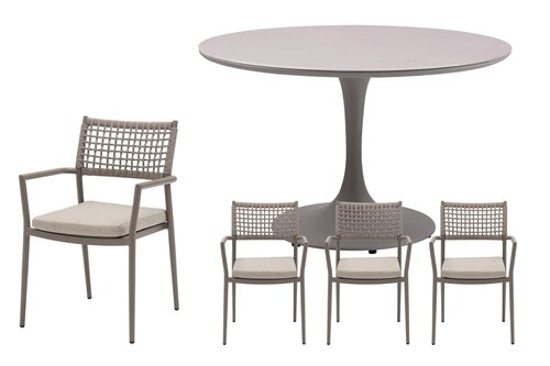 Royal seasons® Liv ronde dining set voor 4 personen - afbeelding 1