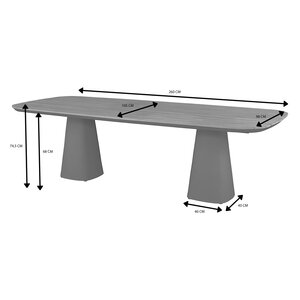 Royal Seasons® Marina tafel 260 x 105 x H75 cm espresso teak - afbeelding 2