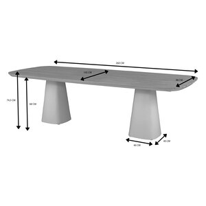 Royal Seasons® Marina tafel 260 x 105 x H75 cm zand teak - afbeelding 2