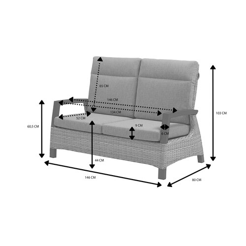 Royal Seasons® Marseille 2-zitsbank beige - afbeelding 3