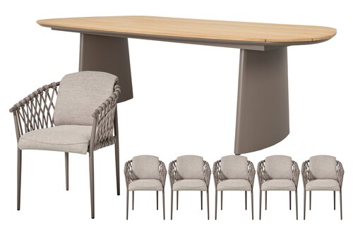 Royal seasons® Miami/Bakoe dining set voor 6 personen - afbeelding 1