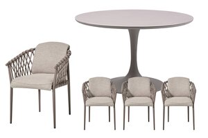 Royal Seasons Miami Dining Set + Jura Tafel - D120cm Espresso - afbeelding 1