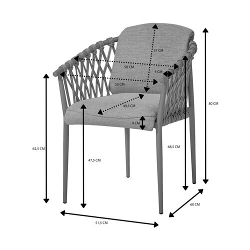 Royal Seasons® Miami dining stoel espresso - afbeelding 5