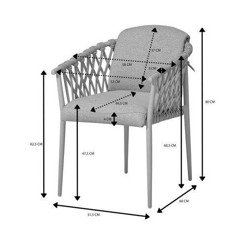 Royal Seasons® Miami dining stoel zand - afbeelding 5