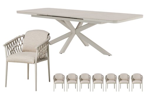Royal seasons® Miami/Jura dining set voor 8 personen - afbeelding 1