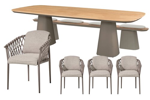 Royal seasons® Miami stoel-bank dining set voor 8 personen - afbeelding 1