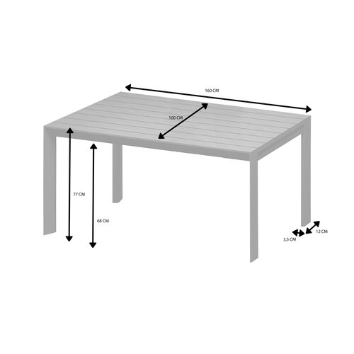 Royal Seasons® Noordwijk tafel 160 x 100 x H77 cm zand - afbeelding 3