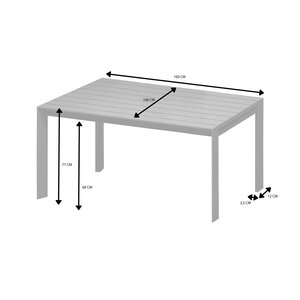 Royal Seasons® Noordwijk tafel 160 x 100 x H77 cm zand - afbeelding 3