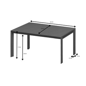 Royal Seasons® Noordwijk tafel 160 x 100 x H77 cm zwart - afbeelding 3