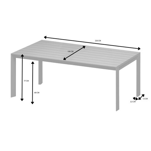Royal Seasons® Noordwijk tafel 220 x 100 x H77 cm zand - afbeelding 3