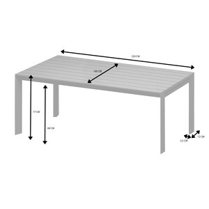 Royal Seasons® Noordwijk tafel 220 x 100 x H77 cm zand - afbeelding 3