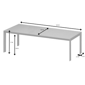 Royal Seasons® Noordwijk tafel 300 x 100 x H77 cm zand - afbeelding 3
