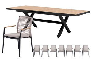 Royal seasons® Portland/Bahia low dining set voor 8 personen - afbeelding 1