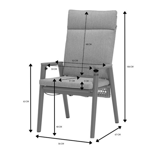 Royal Seasons® Portland dining hoog espresso - afbeelding 2