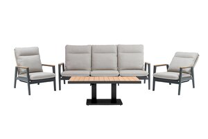 Royal seasons® Portland loungeset met teakhouten tafelblad - afbeelding 1