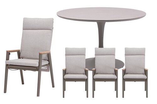Royal seasons® Portland ronde dining set voor 4 personen - afbeelding 1