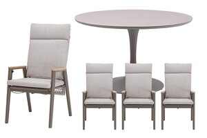 Royal seasons® Portland ronde dining set voor 4 personen - afbeelding 1