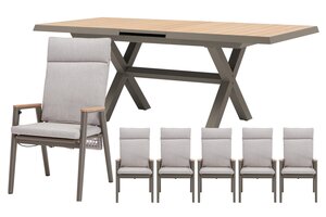 Royal seasons® Portland uitschuifbare dining set voor 6 personen - afbeelding 1