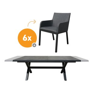 Royal Seasons Ronda 6-zits tuinset uitschuifbaar - afbeelding 2