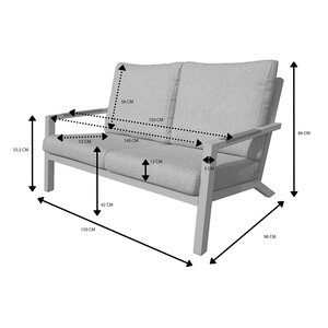 Royal Seasons® Solare 2-zitsbank zand - afbeelding 3
