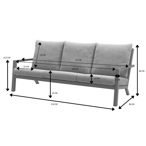 Royal Seasons® Solare 3-zitsbank espresso - afbeelding 2