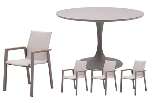 Royal seasons® Solare ronde dining set voor 4 personen - afbeelding 1